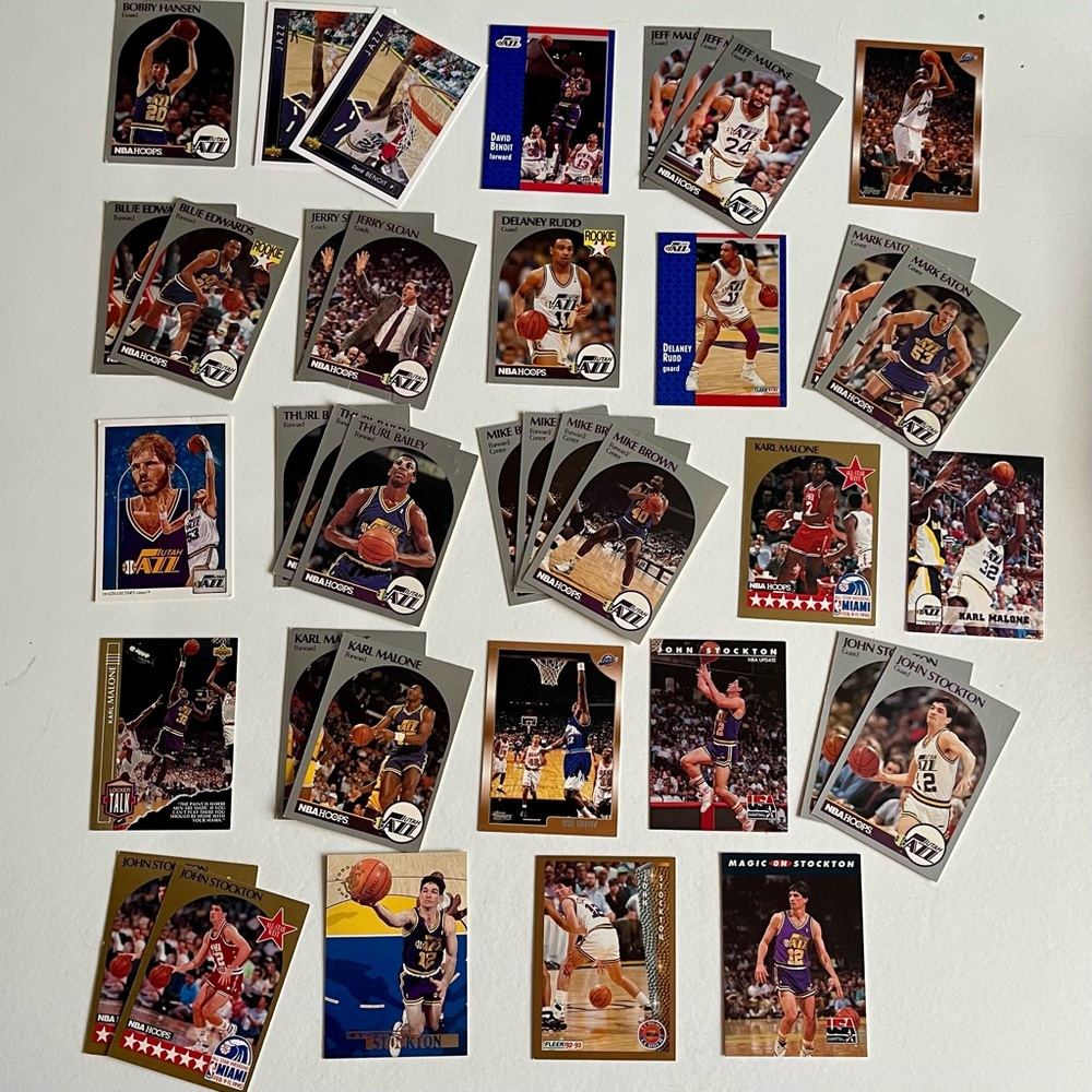 Vintage Utah Jazz Basketball Trading Cards Mixed Brands Lot of 38-Unrated
